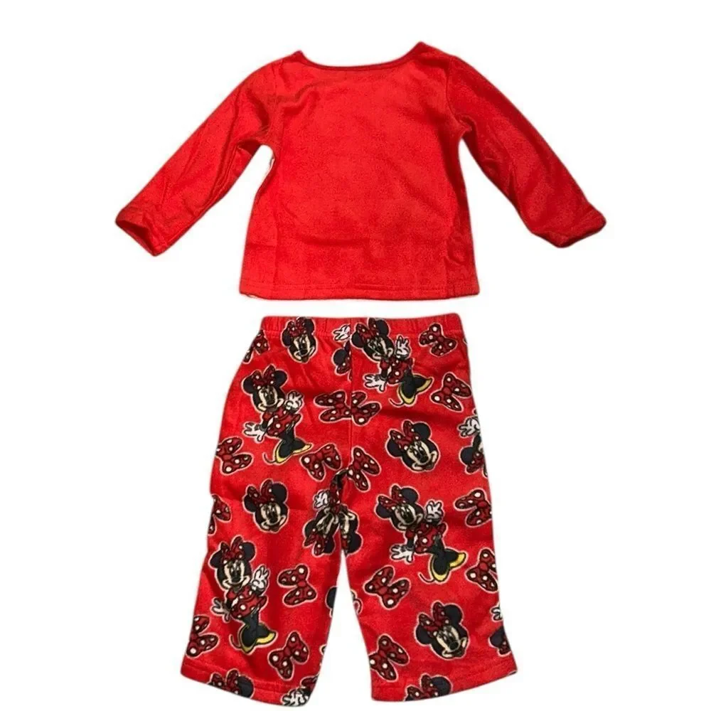 Disney Minnie Red & White Pajamas Toddler Girls Set(Size 18months)